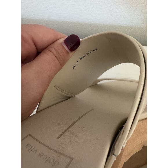 Dolce Vita Womens Dex Sandals Ivory Leather Platform Buckle Shoes Size 7 - Picture 5 of 8